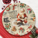 Vintage Christmas Decoupage Paper Plate<br><div class="desc">Vintage Christmas decoupage paper plate. Festiver party plate for your Christmas tableware. Designed for you by Blackberry Boulevard.</div>