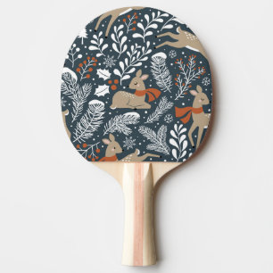 Vintage Christmas deer, festive design Ping Pong Paddle