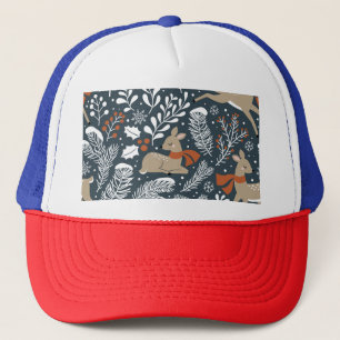 Vintage Christmas deer, festive design Trucker Hat