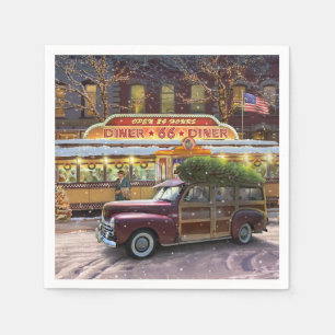 Vintage Christmas Diner Napkin