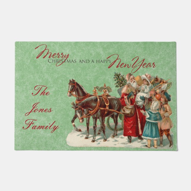 Vintage Christmas Door Mat (Front)