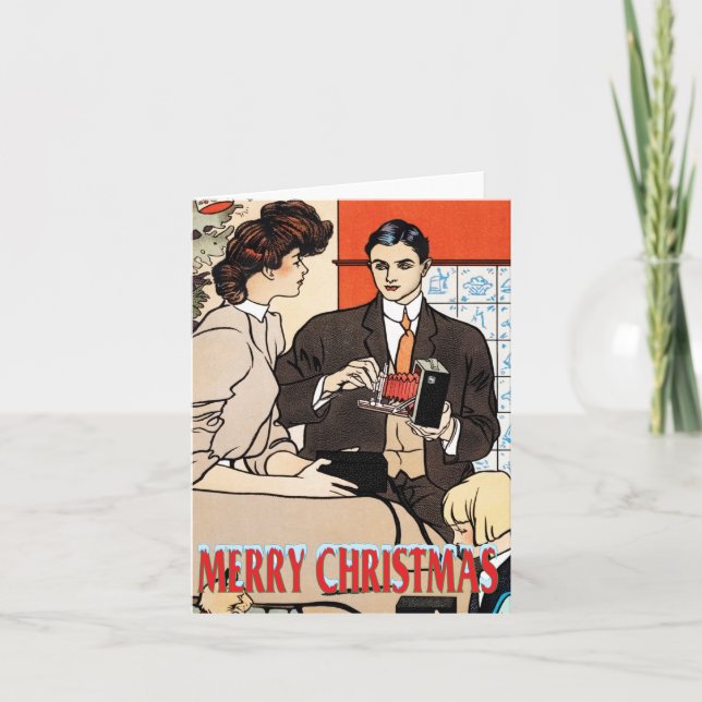 Vintage Christmas Edward Penfield   Holiday Card (Front)