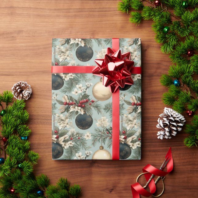 Vintage Christmas Elegance Design Wrapping Paper (Holiday Gift)