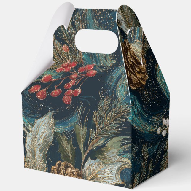 Vintage Christmas Elegant Sparkle Favor Box (Front)