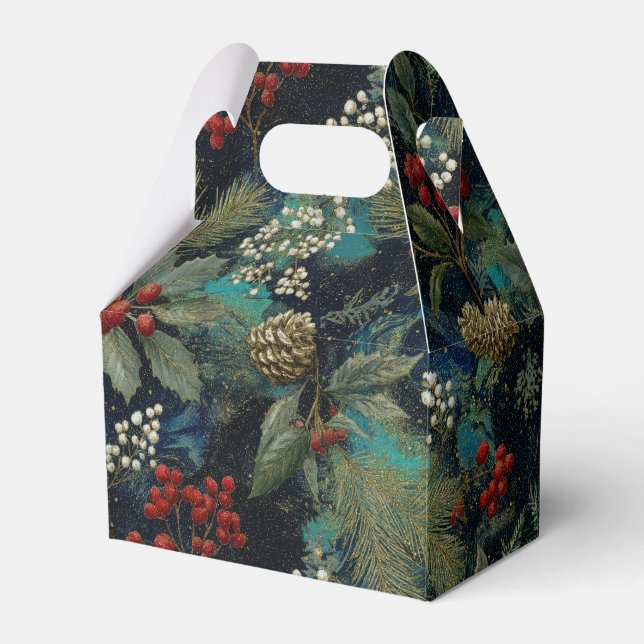 Vintage Christmas Elegant Sparkle II Favor Box (Front Side)