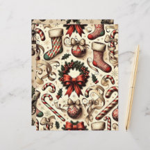 Vintage Christmas Ephemera Scrapbook Paper