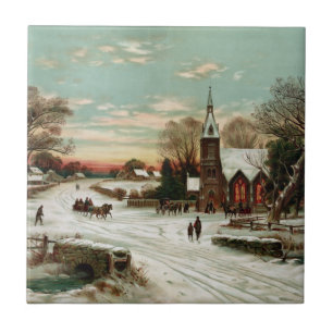 Vintage Christmas Eve 2 Tile