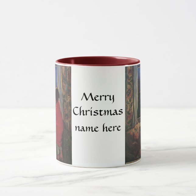 Vintage Christmas Eve by Jessie Willcox Smith Mug (Center)