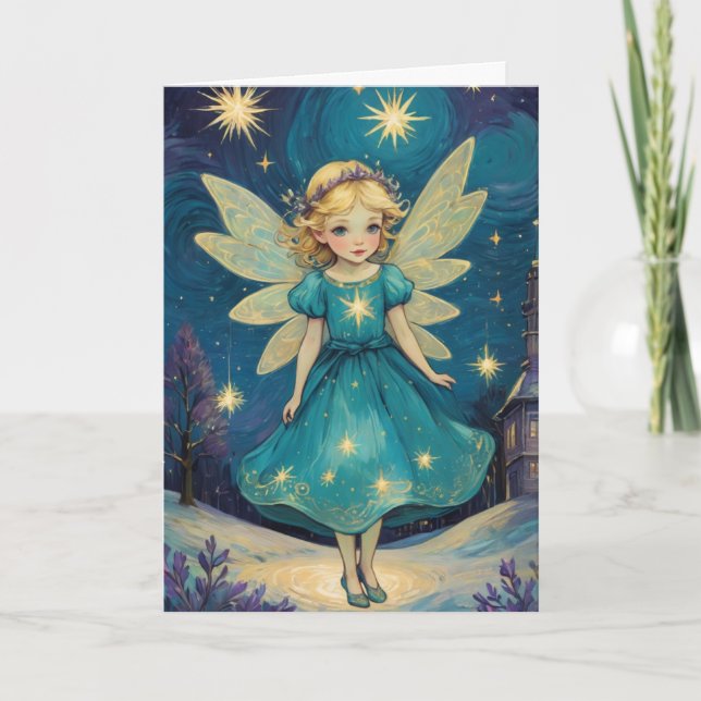 Vintage Christmas Fairy Victorian Personalized Card (Front)