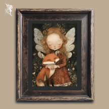 Vintage Christmas Fairy with Fox Whimsical Holiday