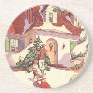 Vintage Christmas, Family House in the Snow Coaster