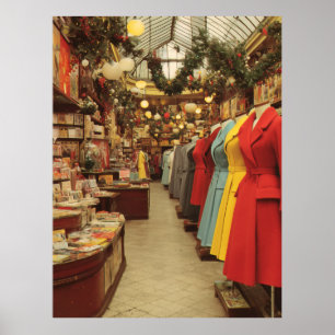 Vintage Christmas Fashion Arcade Poster