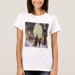 Vintage Christmas, Father Shopping with the Kids T-Shirt