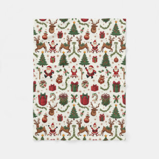 Vintage Christmas Fleece Blanket