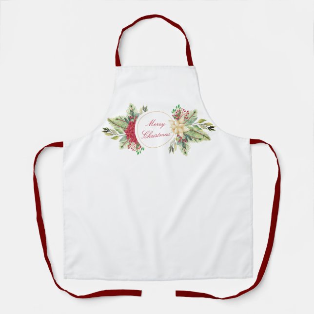 Vintage Christmas floral   Apron (Front)