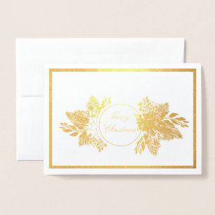 Vintage Christmas floral custom foil Card