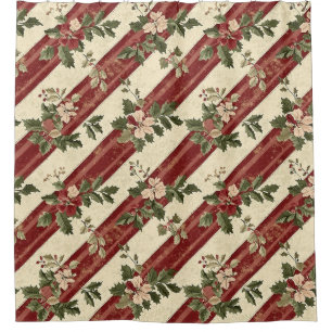 Vintage Christmas Floral Striped (5)