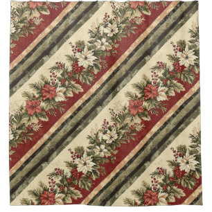 Vintage Christmas Floral Striped (8)