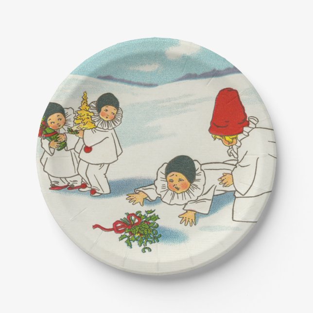 Vintage Christmas funny Holiday     Paper Plate (Front)