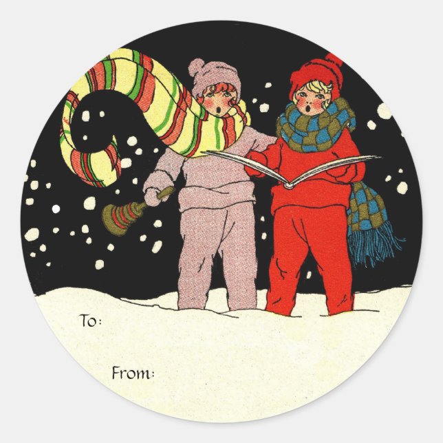 Vintage Christmas Gift Stickers (Front)