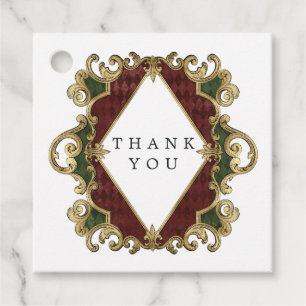 Vintage Christmas Gilded Grunge Harlequin Favour Tags
