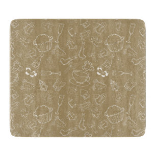 vintage christmas Gingerbread Man and santa Cutting Board