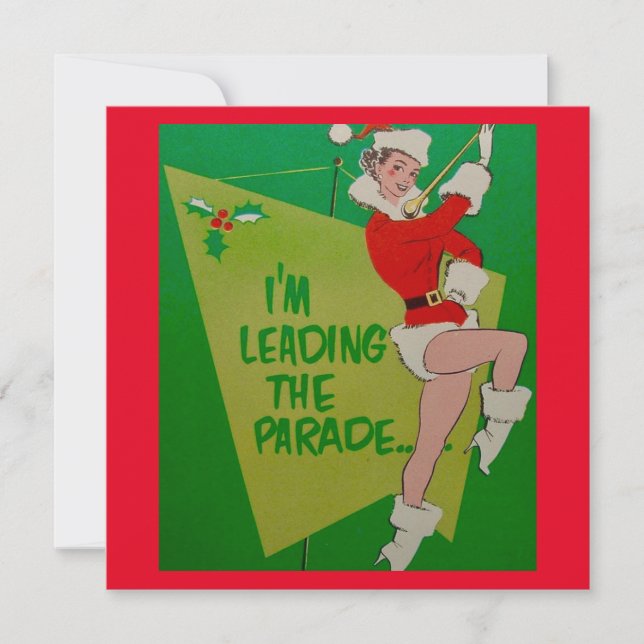 Vintage Christmas Girl Holiday Card (Front)