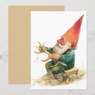 Vintage Christmas Gnome Holiday Card