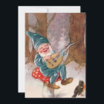 Vintage Christmas Gnome Playing Music To a Bird Holiday Card<br><div class="desc">Vintage Christmas Gnome Playing Music To a Bird Holiday Card.   You can transfer this image to any kind of card or product by scrolling down and clicking on "Transfer Product".</div>