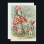 Vintage Christmas Gnome Sitting On a Mushroom Holiday Card<br><div class="desc">Vintage Christmas Gnome Sitting On a Mushroom Holiday Card.   You can transfer this image to any kind of card or product by scrolling down and clicking on "Transfer Product".</div>