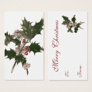Vintage Christmas, Green Holly Plant with Berries