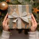 Vintage Christmas Green  Pine Tree Pattern Wrapping Paper<br><div class="desc">Vintage Christmas Green  Pine Tree Pattern</div>