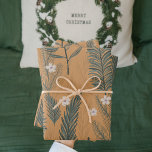 Vintage Christmas Green  Pine Tree Pattern   Wrapping Paper Sheet<br><div class="desc">Vintage Christmas Green  Pine Tree Pattern</div>