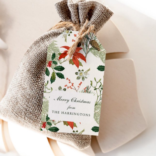 Vintage Christmas Greenery Pattern Gift Tags (Creator Uploaded)