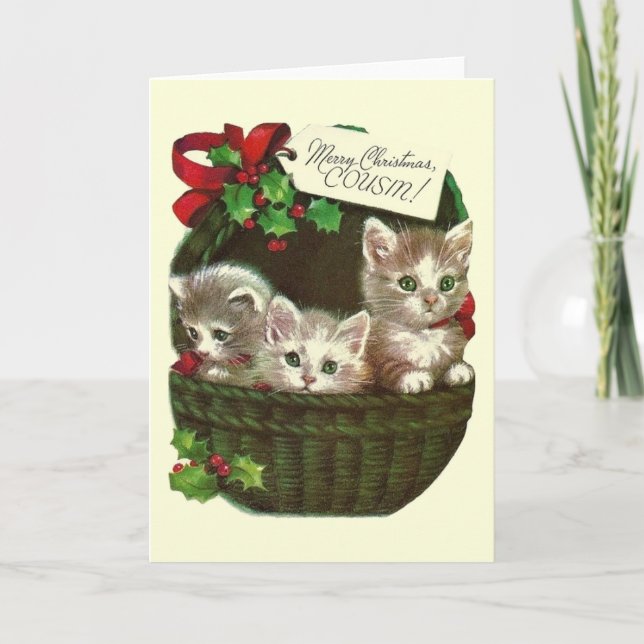 Vintage Christmas Greeting Card For Cousin (Front)