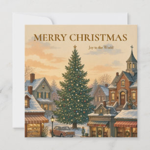 Vintage Christmas Greeting, Storybook Main Street Card