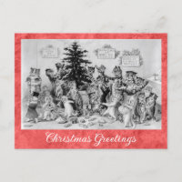 Vintage Christmas Greetings Louis Wain Cat
