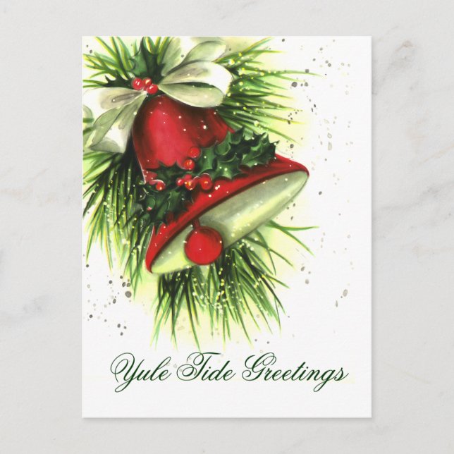 Vintage Christmas Greetings Postcard (Front)