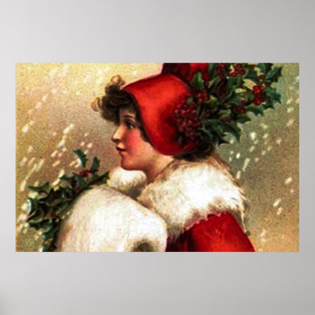 Vintage Christmas Greetings Poster (Front)