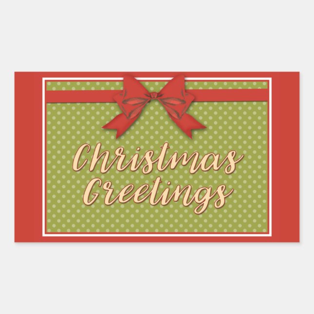 Vintage Christmas Greetings Sticker (Front)