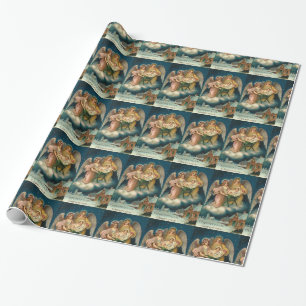 Vintage Christmas Greetings wrapping paper