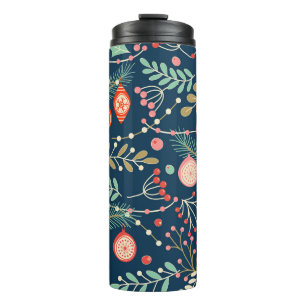 Vintage Christmas Hand Drawn Seamless Thermal Tumbler