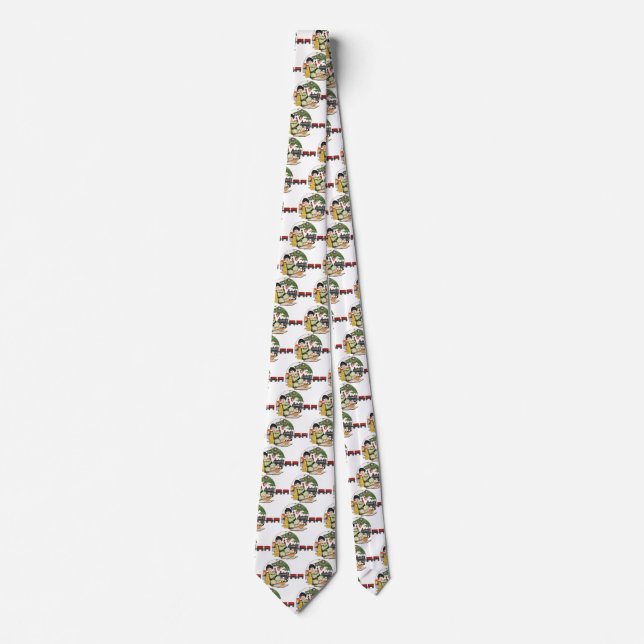 Vintage Christmas, Happy Boy Playing with Toys Tie (Front)
