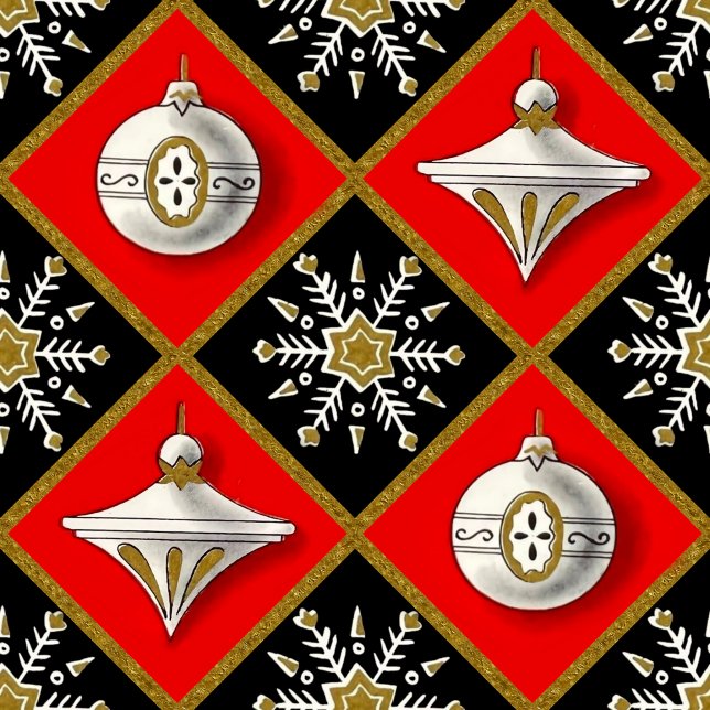 Vintage Christmas Harlequin Pattern Wrapping Paper (Creator Uploaded)