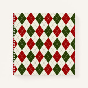 Vintage Christmas Harlequin Plaid   Notebook
