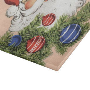 Vintage Christmas Hello! Jolly Santa Claus Cutting Board