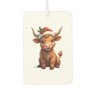 Vintage Christmas Highland Cow Cute Holiday Farm A Air Freshener
