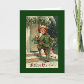 Vintage, Christmas Holiday Card