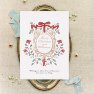 Vintage Christmas Holiday Gold Crest