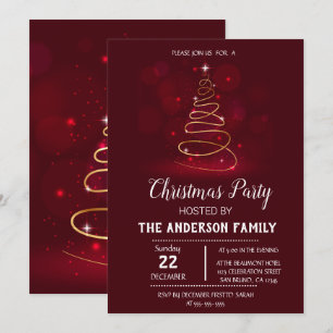 Vintage  Christmas Holiday Invitation